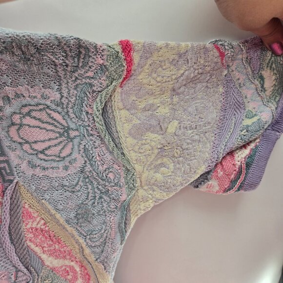 Limnos Pastel 100% Mercerised Cotton Open Australian Textured Sweater Large - Picture 7 of 15